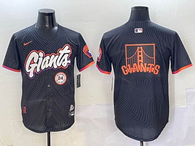 Men San Francisco Giants Blank Black Second generation Joint Name Nike 2025 MLB Jersey style 20